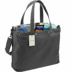 Moop Porter Canvas Tote with Crossbody Strap Transfer - Gray - Right Angle 6