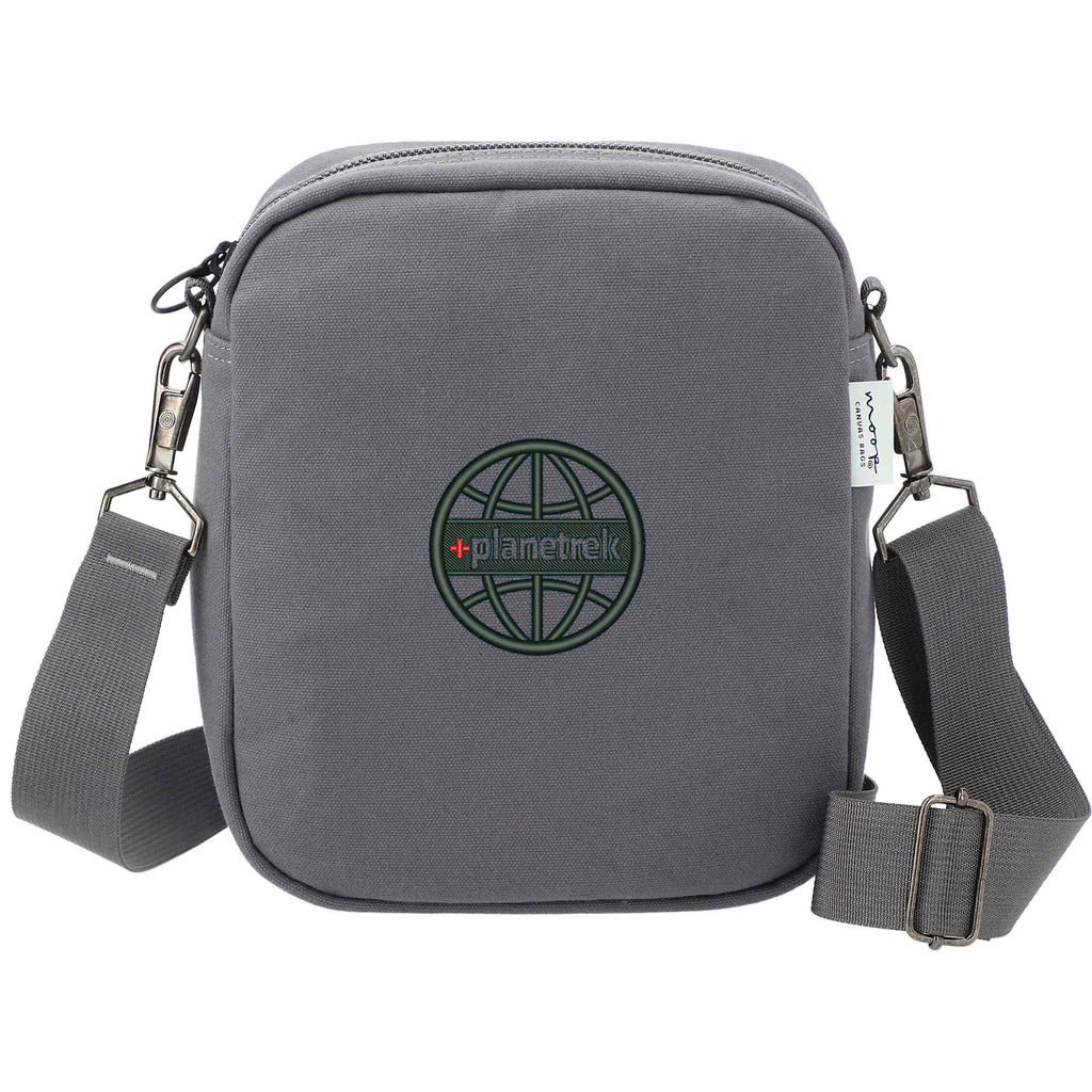 Moop Wayfinder Waxed Canvas Crossbody Bag Transfer - Navy - Front