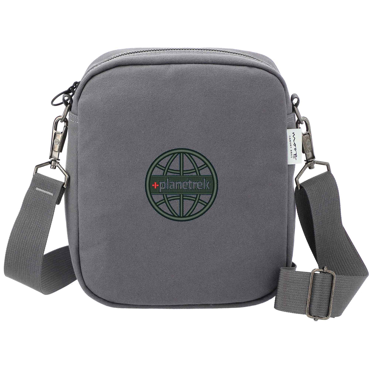 Moop Wayfinder Waxed Canvas Crossbody Bag Transfer - Navy - Front