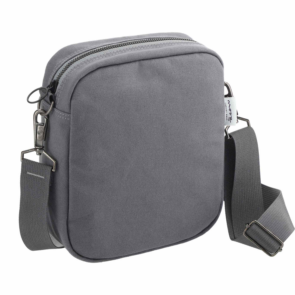 Moop Wayfinder Waxed Canvas Crossbody Bag Transfer - Navy - Right Angle 3