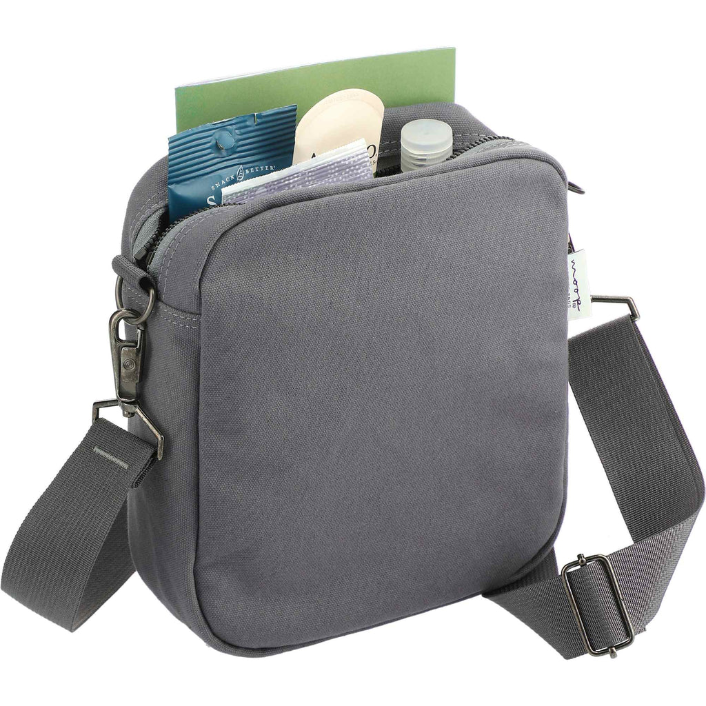 Moop Wayfinder Waxed Canvas Crossbody Bag Transfer - Navy - Right Angle 4