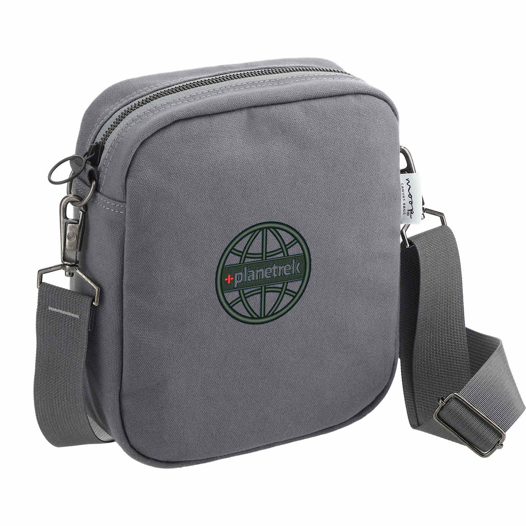 Moop Wayfinder Waxed Canvas Crossbody Bag Transfer - Navy - Right Angle