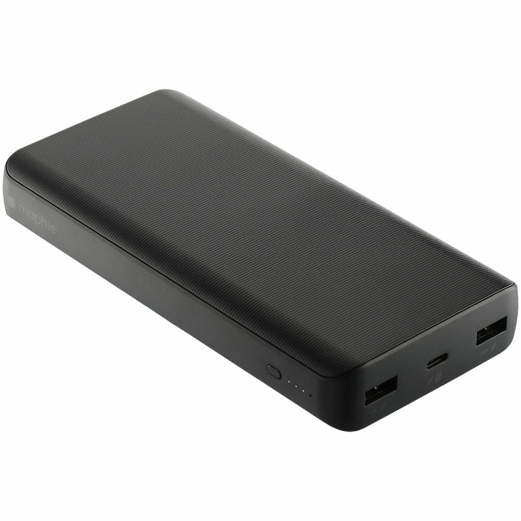 Mophie Power Boost Three-Port Power Bank, 20,000 mAh Full Color - Black - Left Angle 3