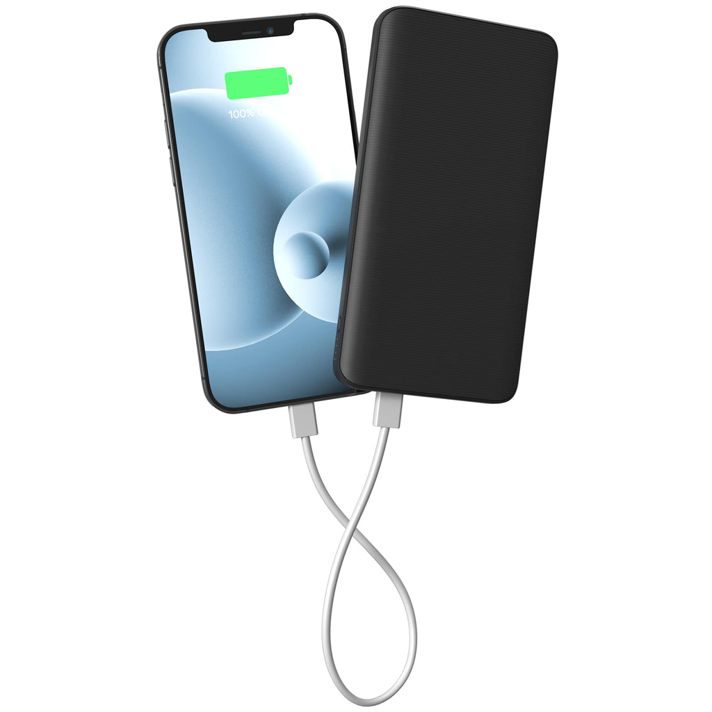 Mophie Power Boost Two-Port Power Bank, 10,000 mAh Full Color - Black - Front 2