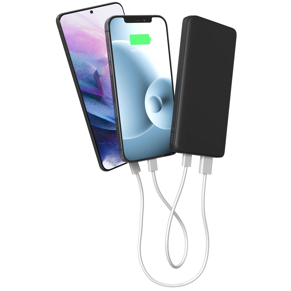 Mophie Power Boost Two-Port Power Bank, 10,000 mAh Full Color - Black - Front 3