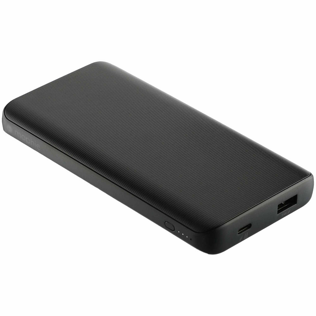 Mophie Power Boost Two-Port Power Bank, 10,000 mAh Full Color - Black - Left Angle 4