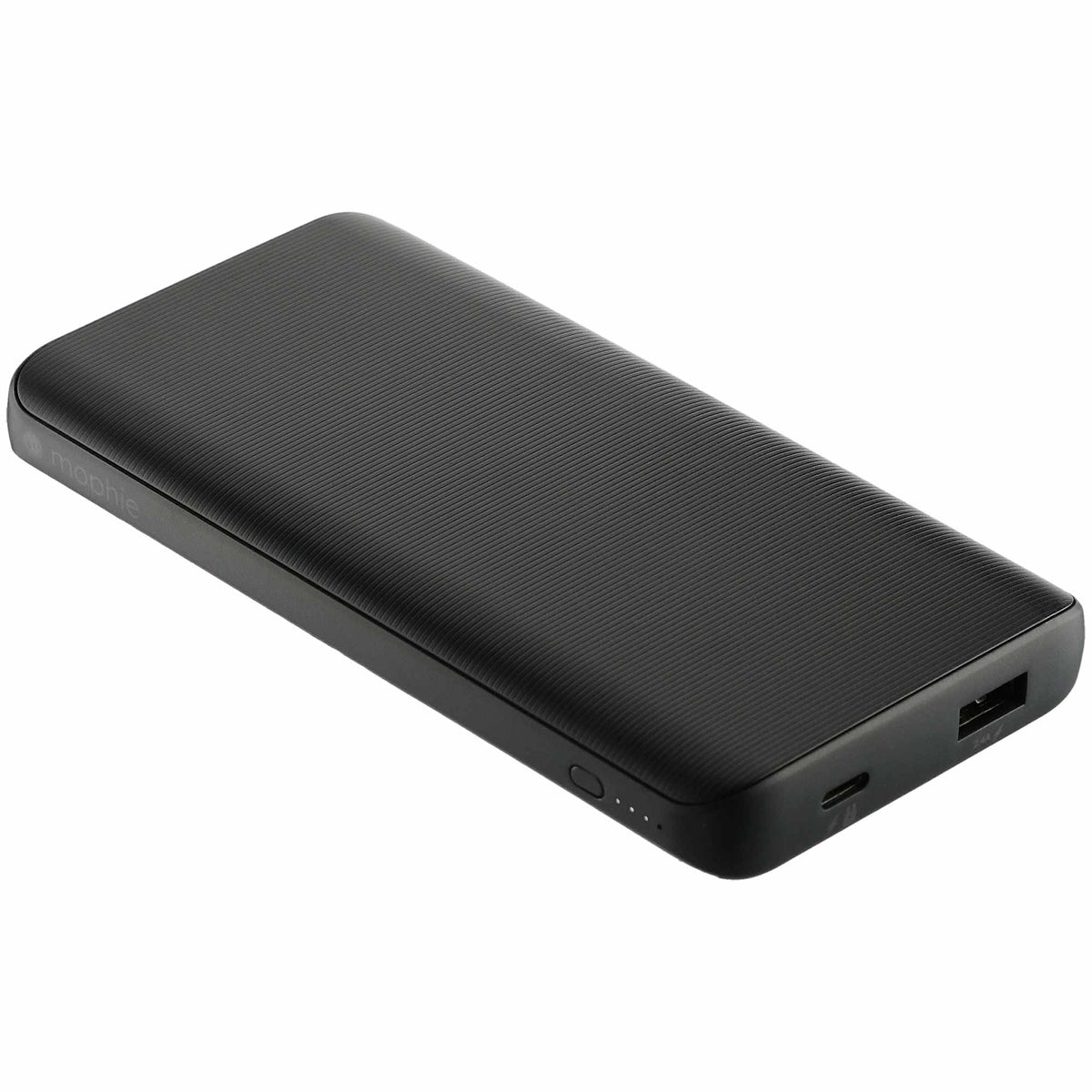 Mophie Power Boost Two-Port Power Bank, 10,000 mAh Full Color - Black - Left Angle 4