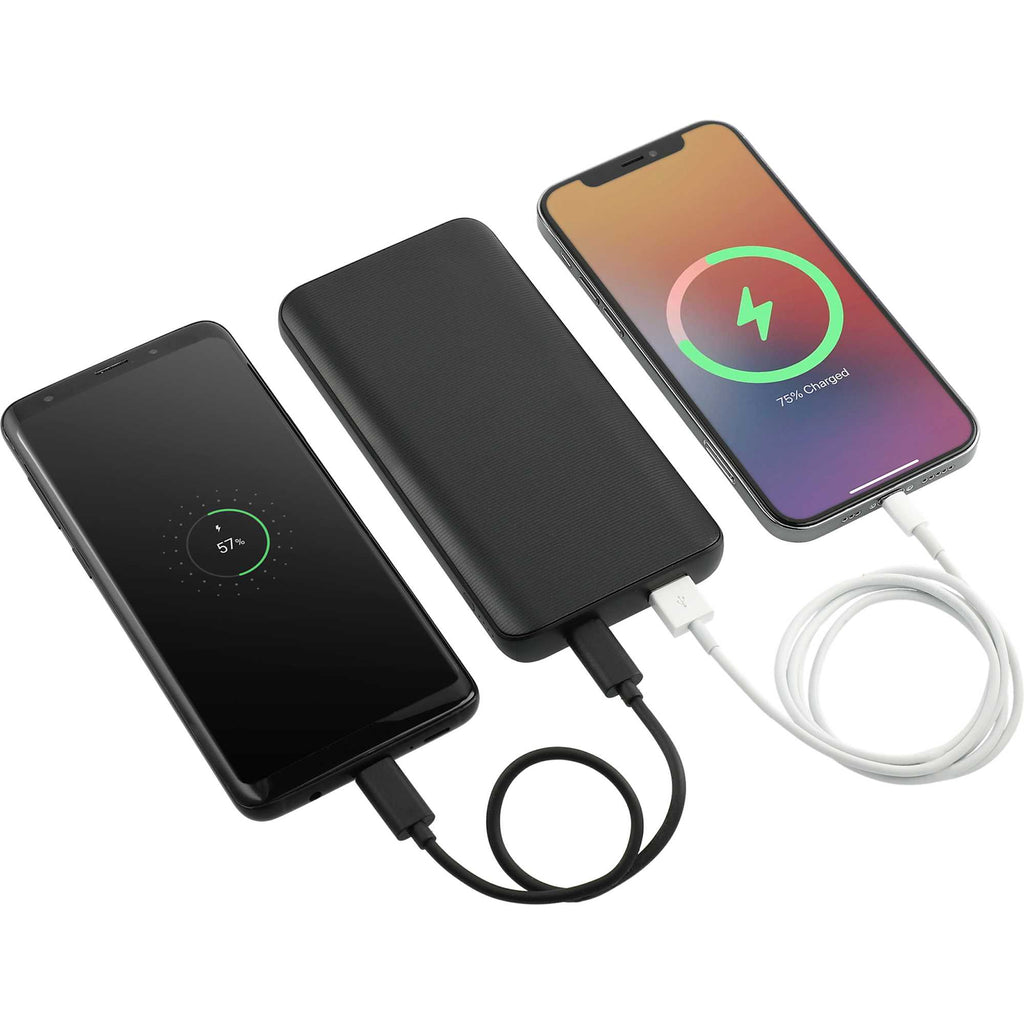 Mophie Power Boost Two-Port Power Bank, 10,000 mAh Full Color - Black - Right Angle 3