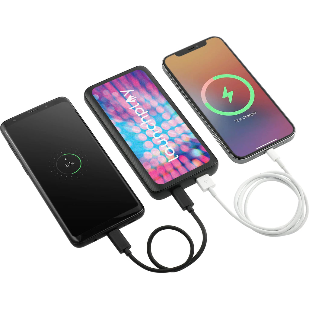 Mophie Power Boost Two-Port Power Bank, 10,000 mAh Full Color - Black - Right Angle