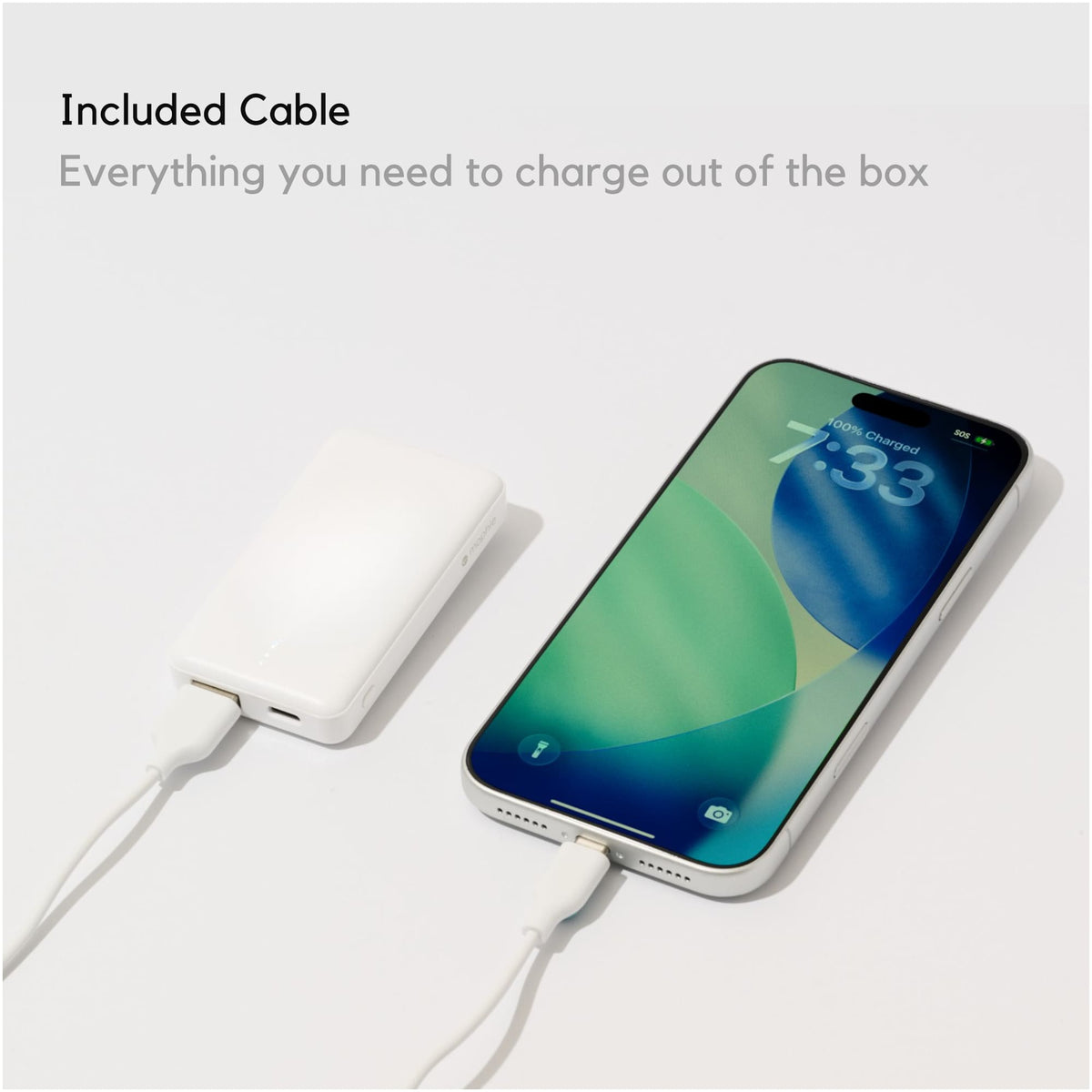 Mophie Powerstation Compact Power Bank, 3,000 mAh Full Color - White - Photo 5