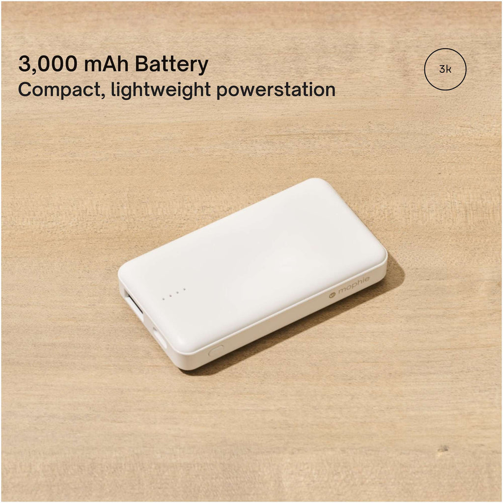 Mophie Powerstation Compact Power Bank, 3,000 mAh Full Color - White - Photo