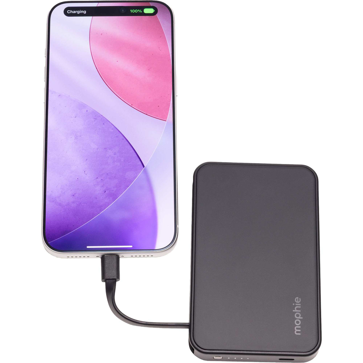 Mophie Powerstation Plus Mini with Built-In USB-C Cable, 5,000 mAh Full Color - Black - Photo 2