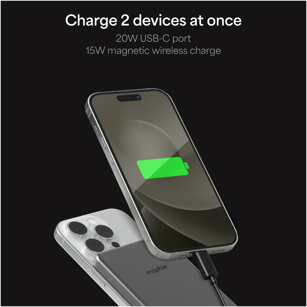 Mophie Powerstation Wireless Slim Qi2 Power Bank, 5,000 mAh Full Color - Gray - Photo 2