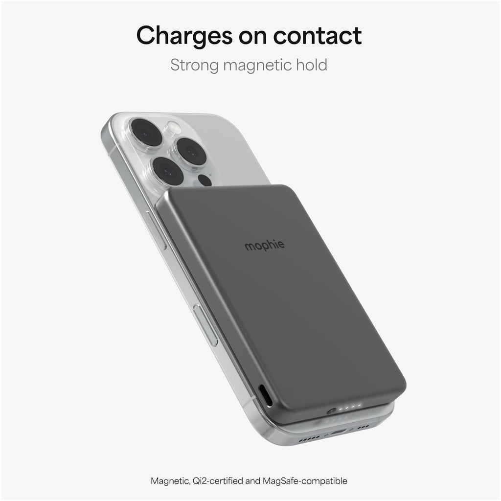 Mophie Powerstation Wireless Slim Qi2 Power Bank, 5,000 mAh Full Color - Gray - Photo 5