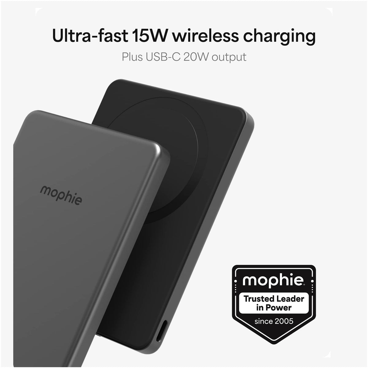 Mophie Powerstation Wireless Slim Qi2 Power Bank, 5,000 mAh Full Color - Gray - Photo 6