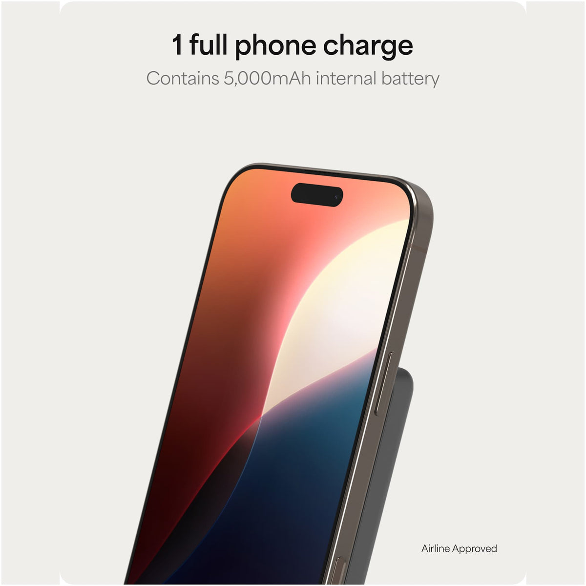 Mophie Powerstation Wireless Slim Qi2 Power Bank, 5,000 mAh Full Color - Gray - Photo