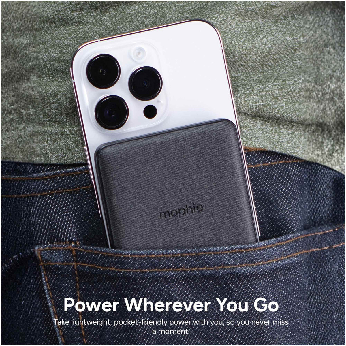Mophie Snap+ Juice Pack Mini with Stand, 5,000 mAh Full Color - Black - Photo 3