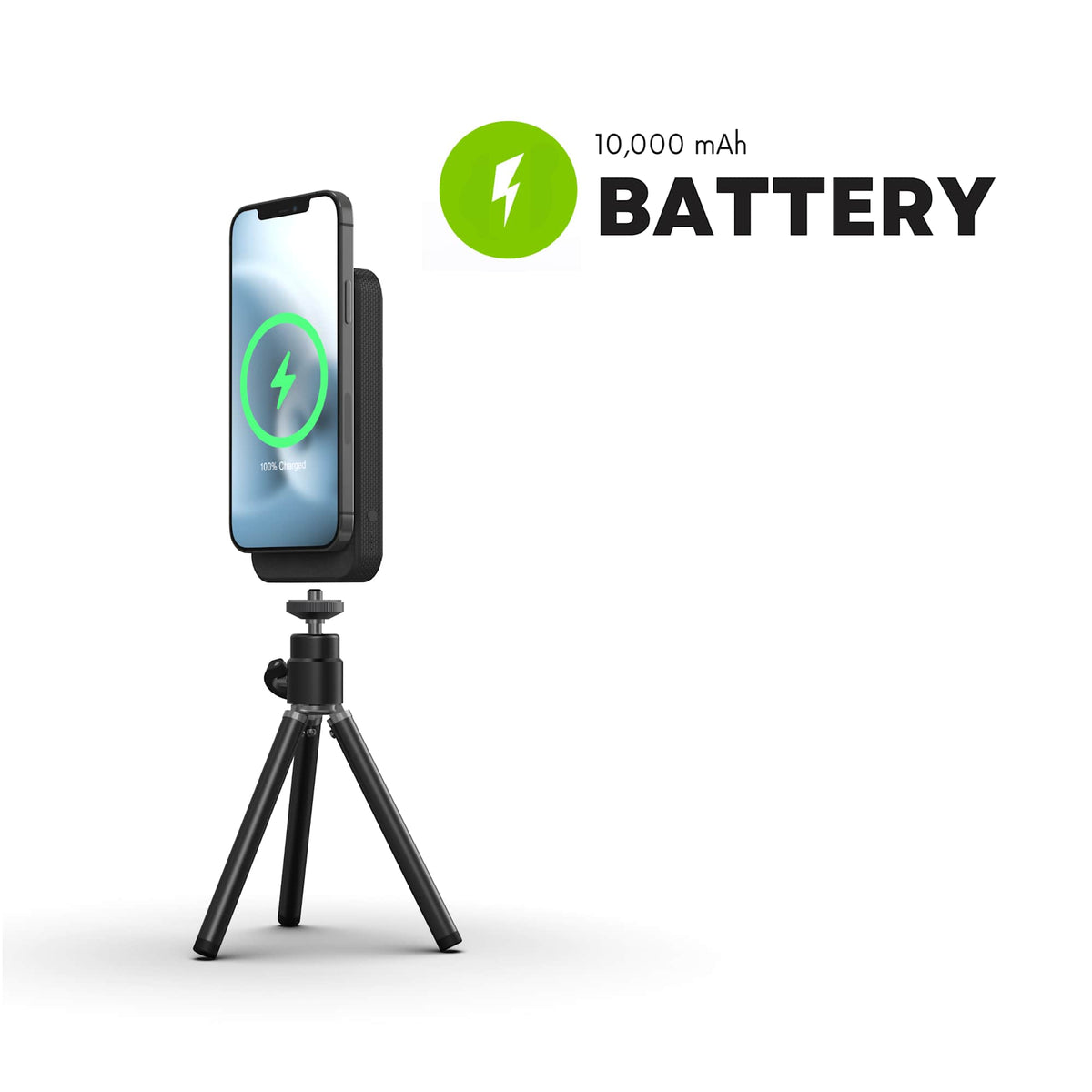 Mophie Snap+ Powerstation Stand, 10,000 mAh Full Color - Black - Photo 2