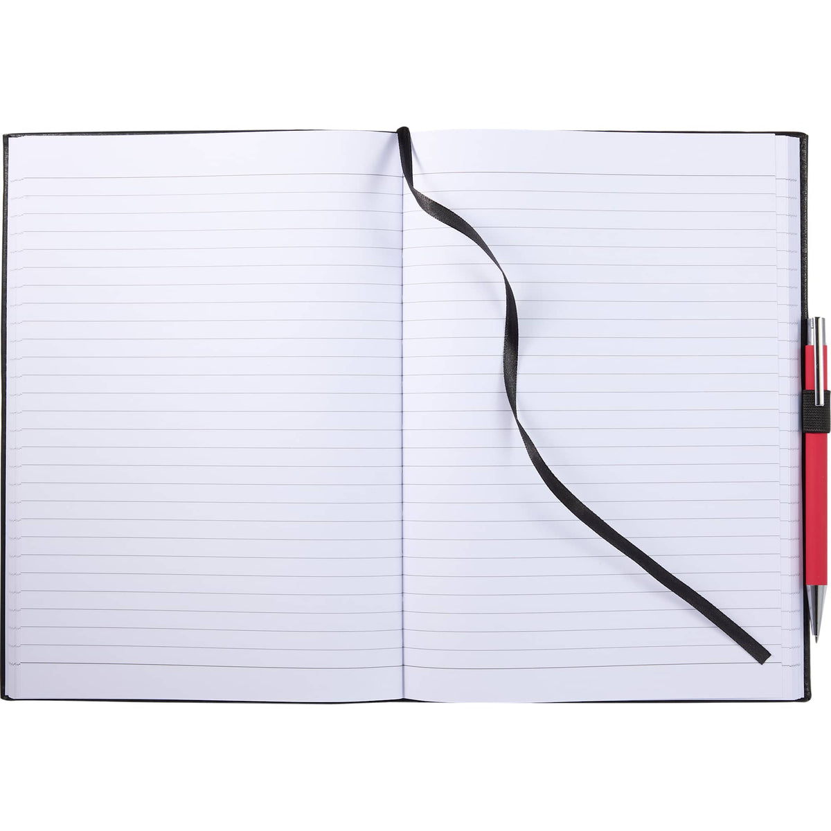 Morano Marbled Large Journal, 7 x 10 Inches - Black - Open