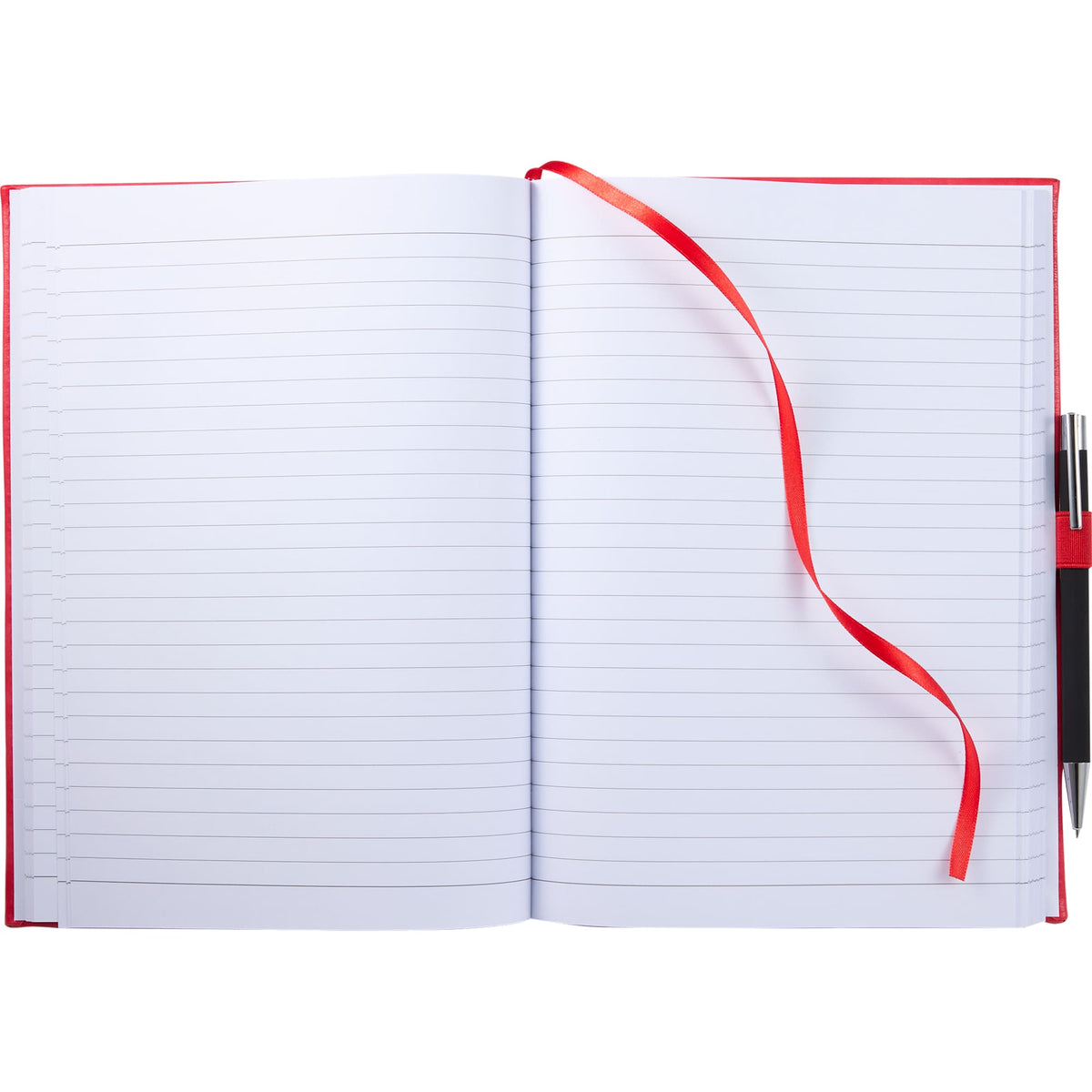 Morano Marbled Large Journal, 7 x 10 Inches Debossing - Red - Open