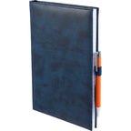 Morano Marbled Large Journal, 7 x 10 Inches - Navy - Left Angle