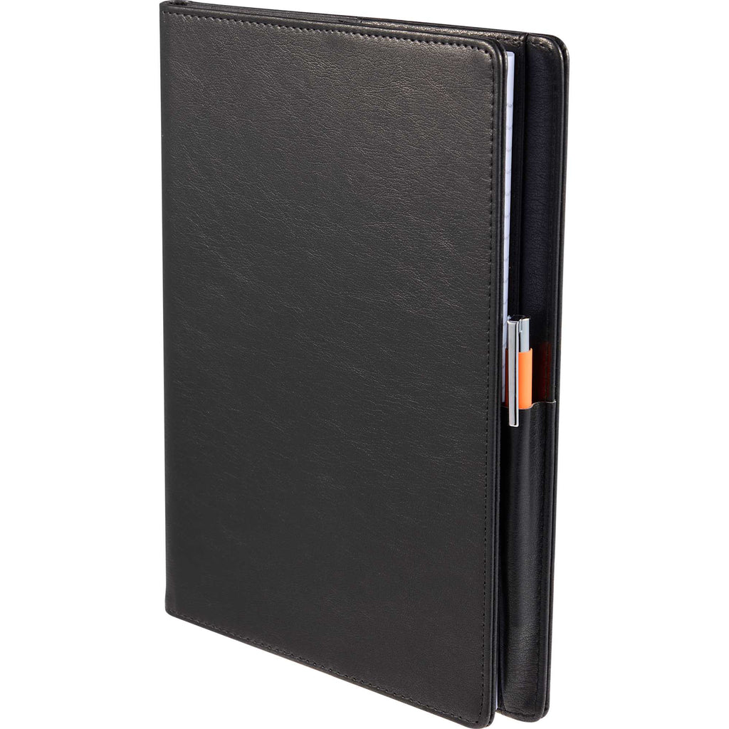 Morano Marbled Refillable Journal, 7 x 10 Inches - Black - Left Angle