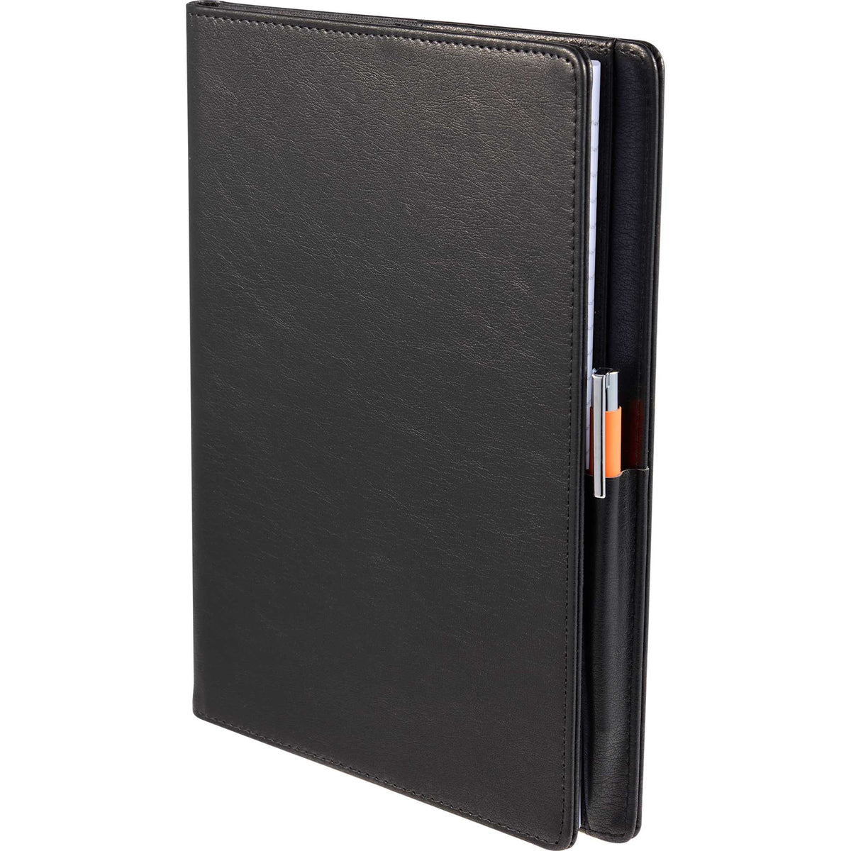 Morano Marbled Refillable Journal, 7 x 10 Inches - Black - Left Angle