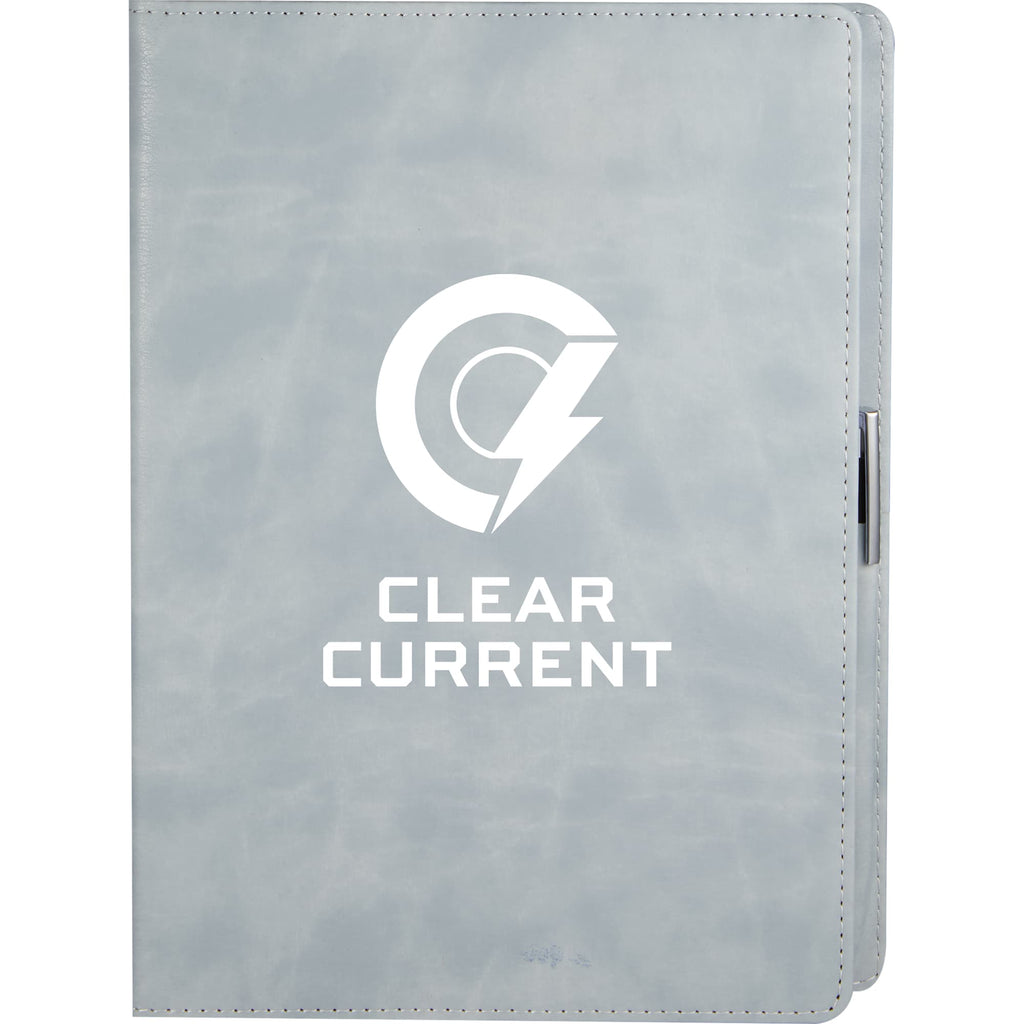 Morano Marbled Refillable Journal, 7 x 10 Inches - Gray - Front