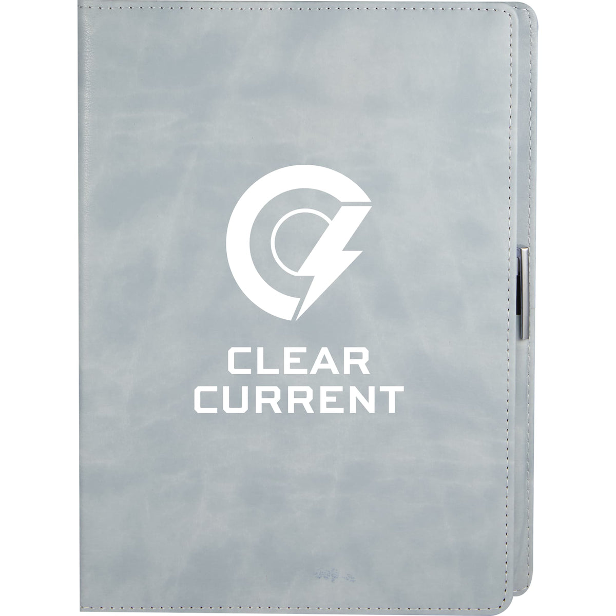 Morano Marbled Refillable Journal, 7 x 10 Inches - Gray - Front