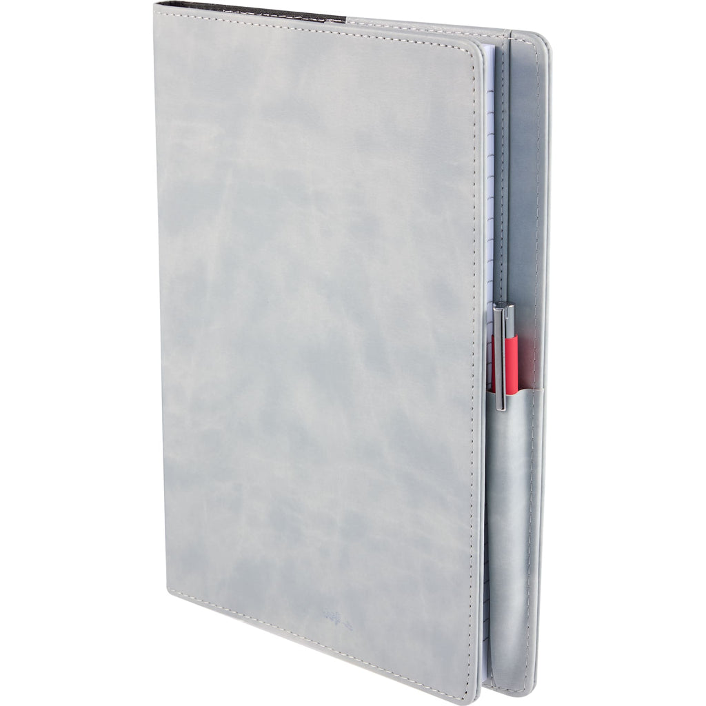 Morano Marbled Refillable Journal, 7 x 10 Inches - Gray - Left Angle