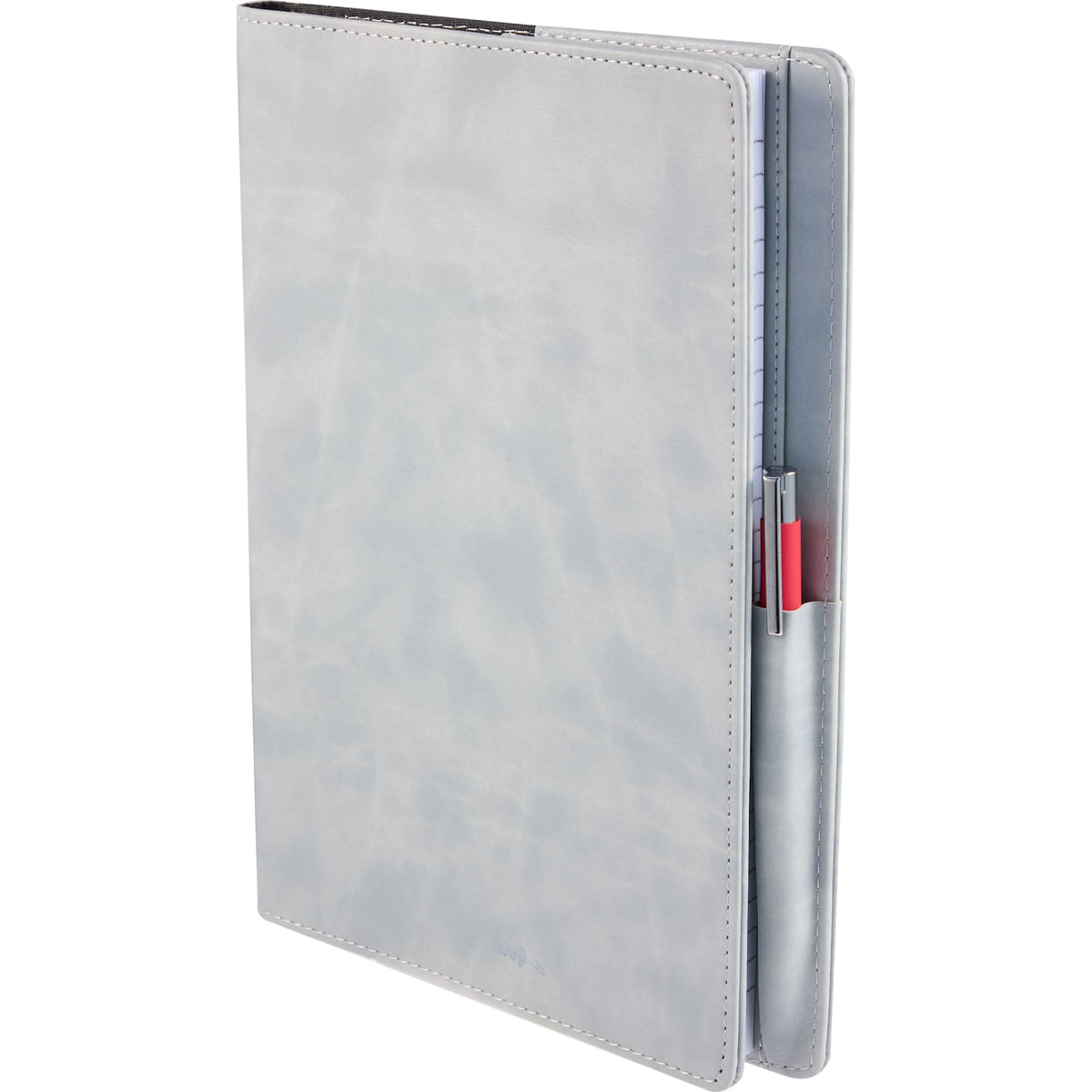 Morano Marbled Refillable Journal, 7 x 10 Inches - Gray - Left Angle