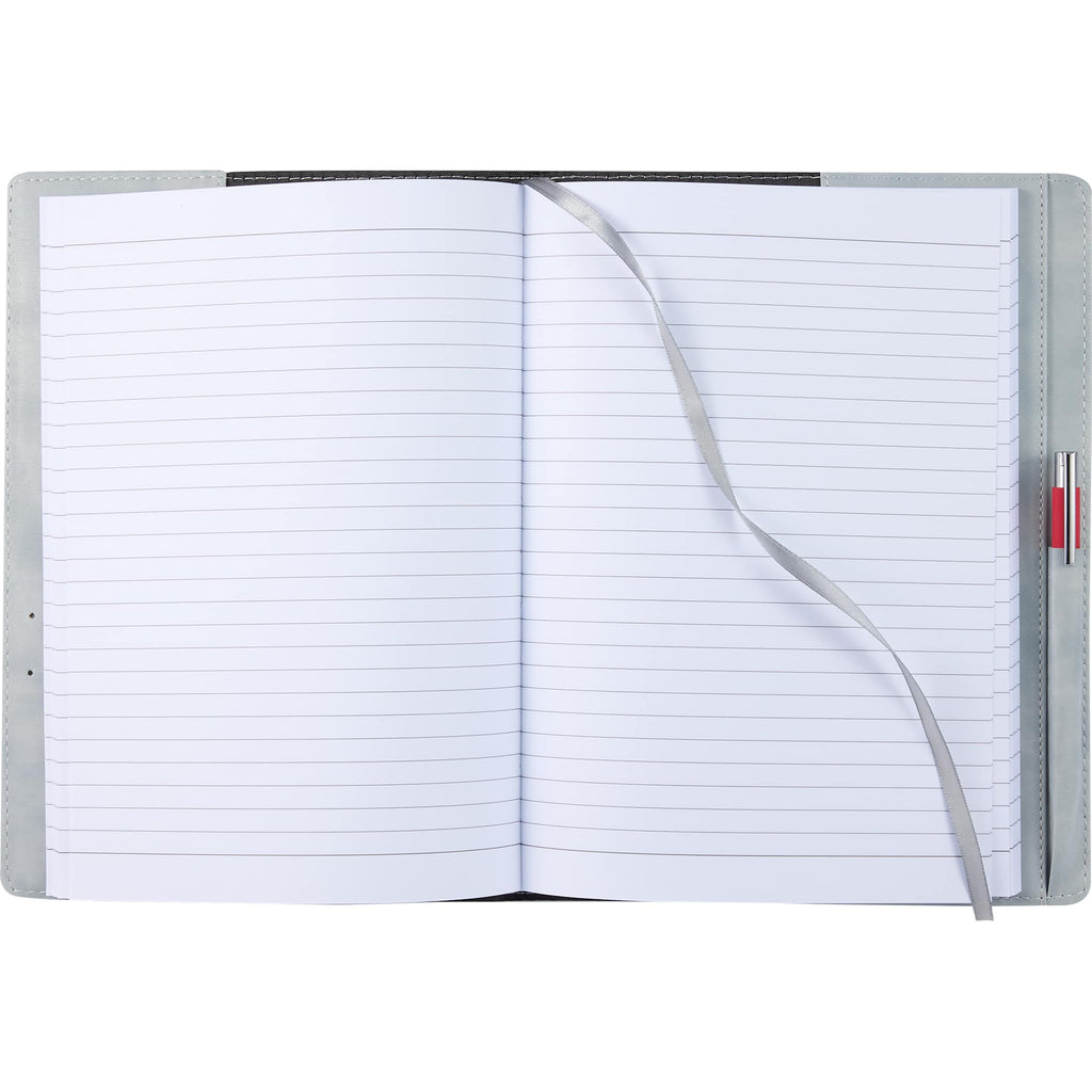 Morano Marbled Refillable Journal, 7 x 10 Inches - Gray - Open