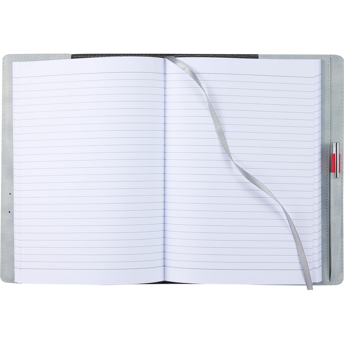 Morano Marbled Refillable Journal, 7 x 10 Inches - Gray - Open