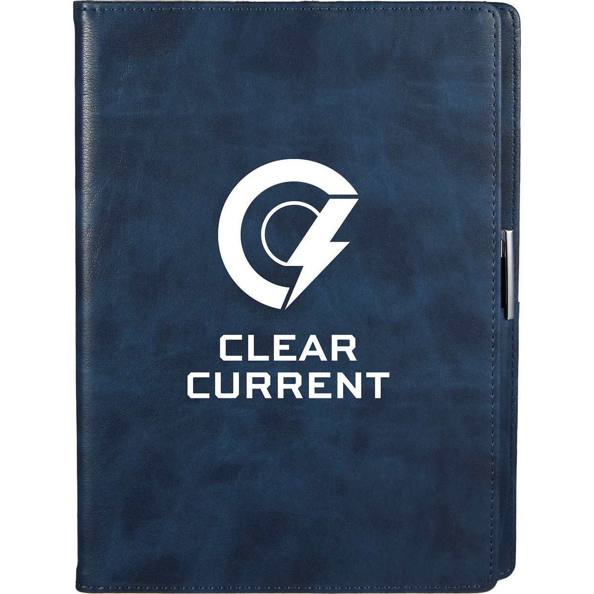 Morano Marbled Refillable Journal, 7 x 10 Inches - Navy - Front