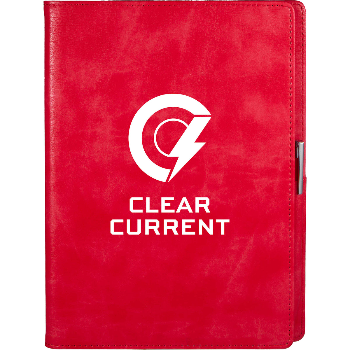 Morano Marbled Refillable Journal, 7 x 10 Inches - Red - Front