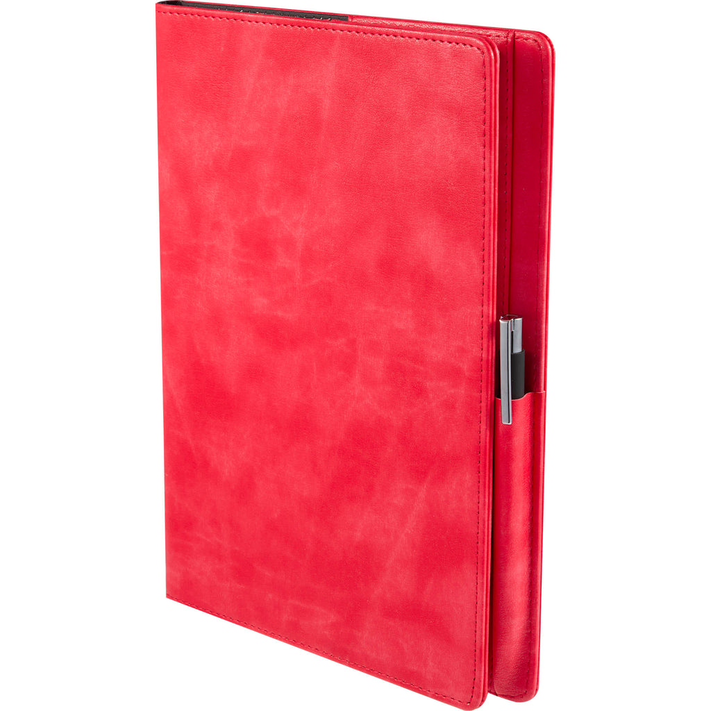 Morano Marbled Refillable Journal, 7 x 10 Inches - Red - Left Angle