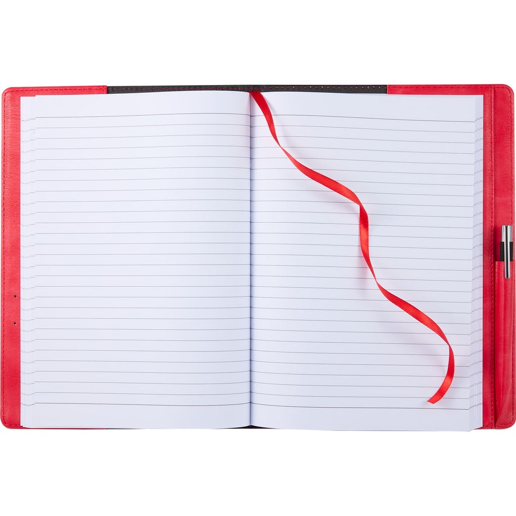Morano Marbled Refillable Journal, 7 x 10 Inches - Red - Open