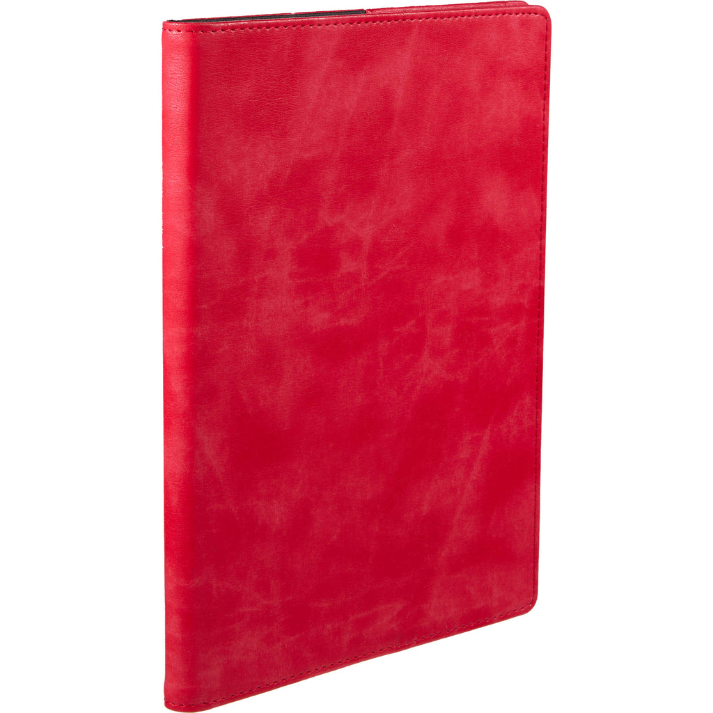 Morano Marbled Refillable Journal, 7 x 10 Inches - Red - Right Angle