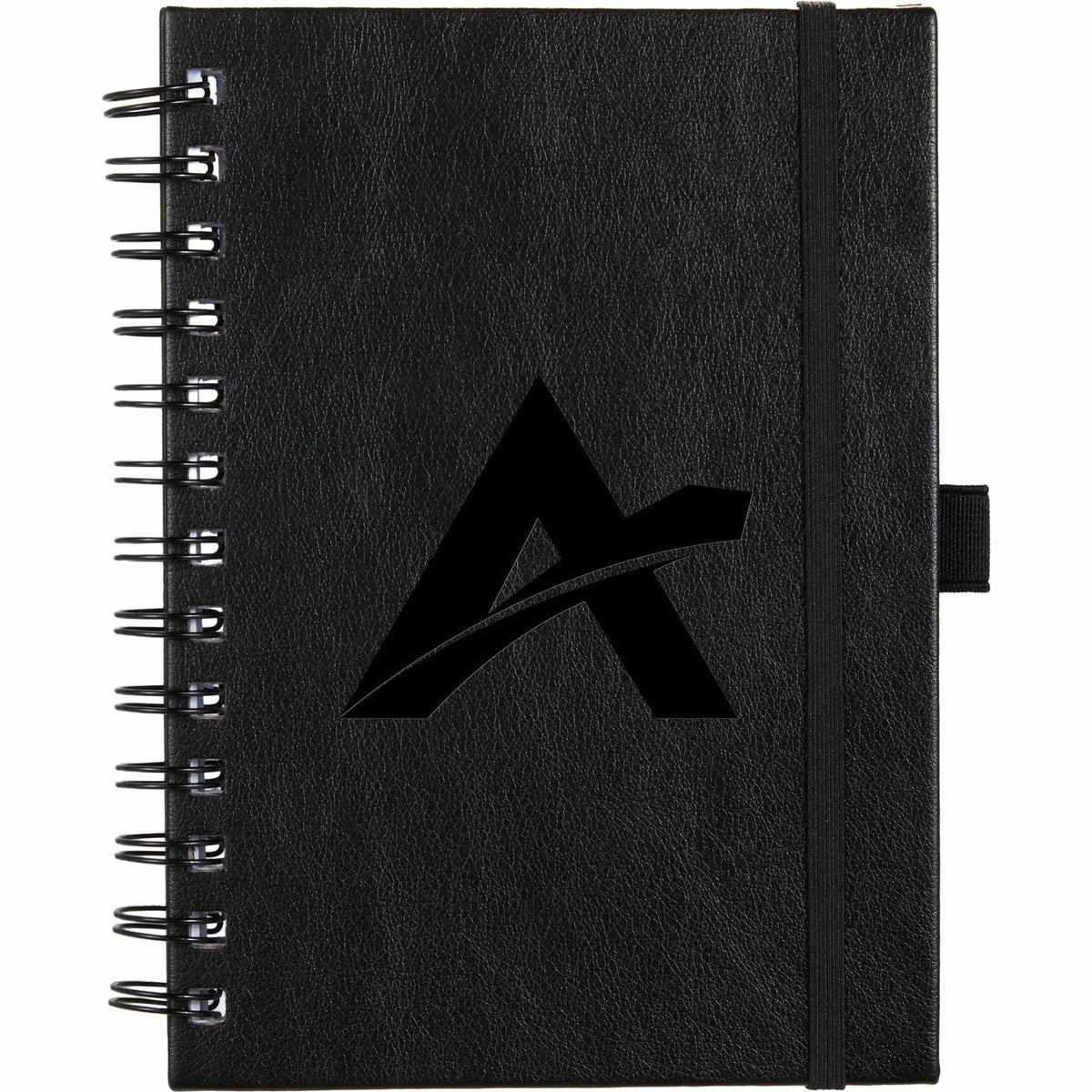 Morano Marbled Spiral Journal, 5 x 7 Inches Debossing - Black - Front