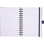 Morano Marbled Spiral Journal, 5 x 7 Inches Debossing - Navy - Open