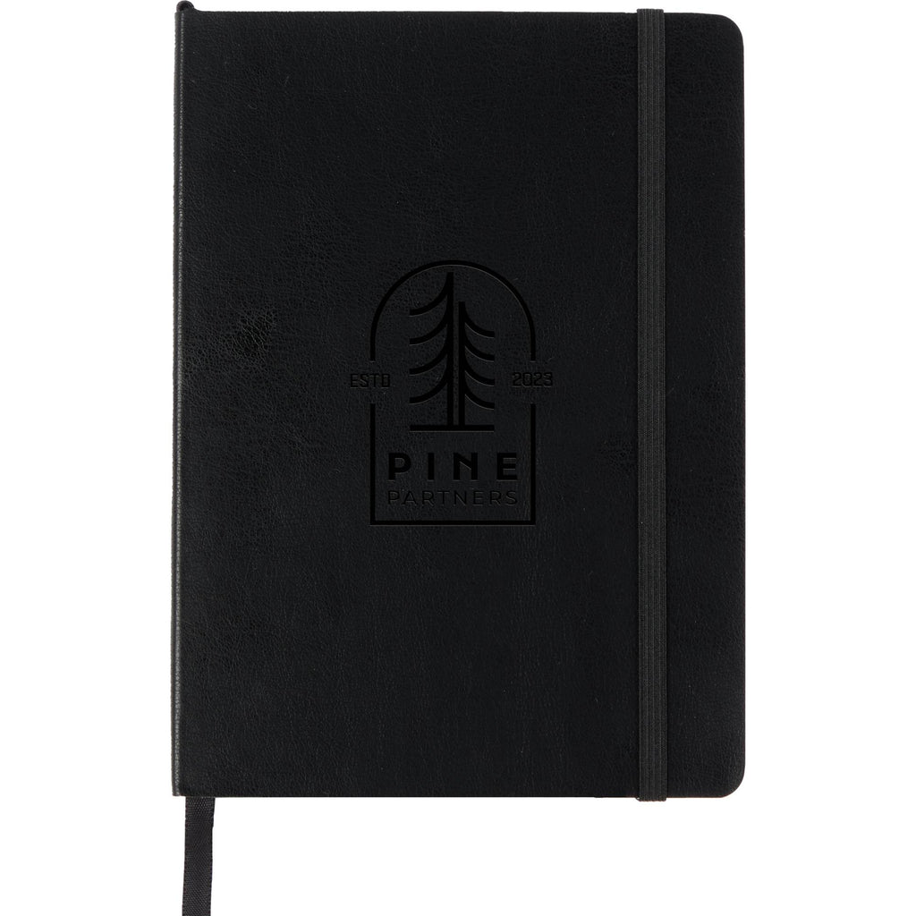Morano Recycled Soft Cover Journal, 5 x 7 Inches - Black - Front