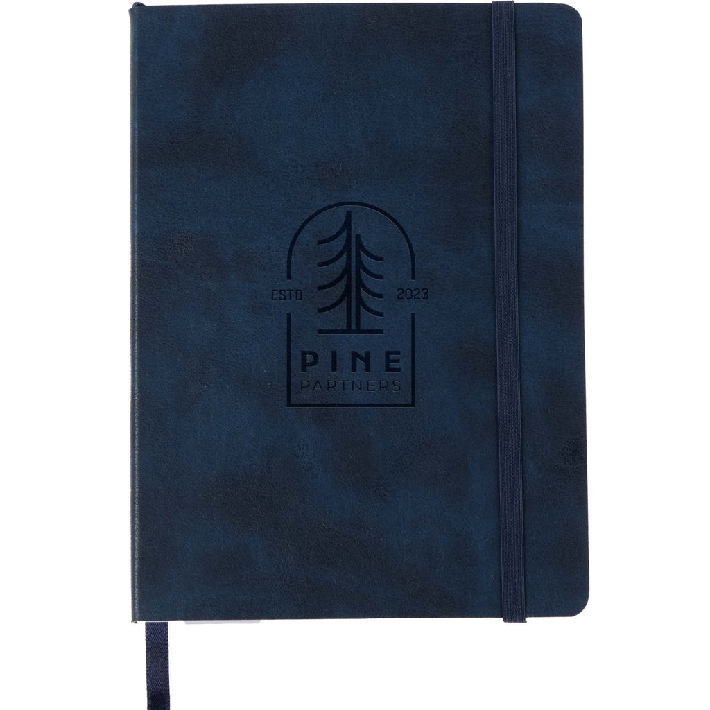 Morano Recycled Soft Cover Journal, 5 x 7 Inches Debossing - Navy - Front