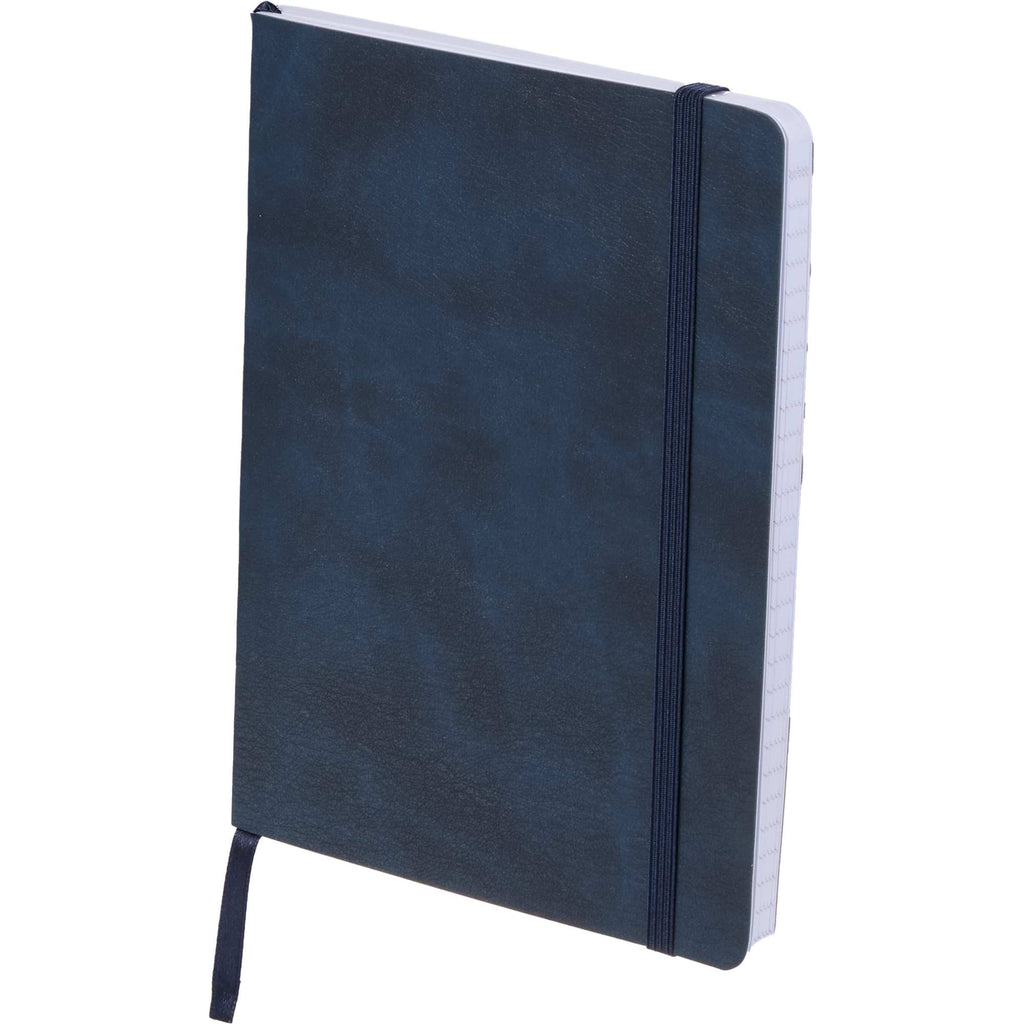 Morano Recycled Soft Cover Journal, 5 x 7 Inches Debossing - Navy - Left Angle