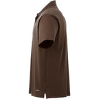 Moreno Double Pique Performance Polo for Men Debossing - Mocha - Left Side