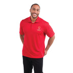 Moreno Double Pique Performance Polo for Men Debossing - Red - Front