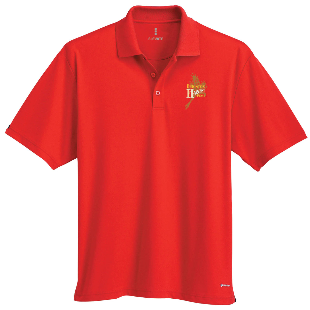 Moreno Double Pique Performance Polo for Men Debossing - Red - Photo