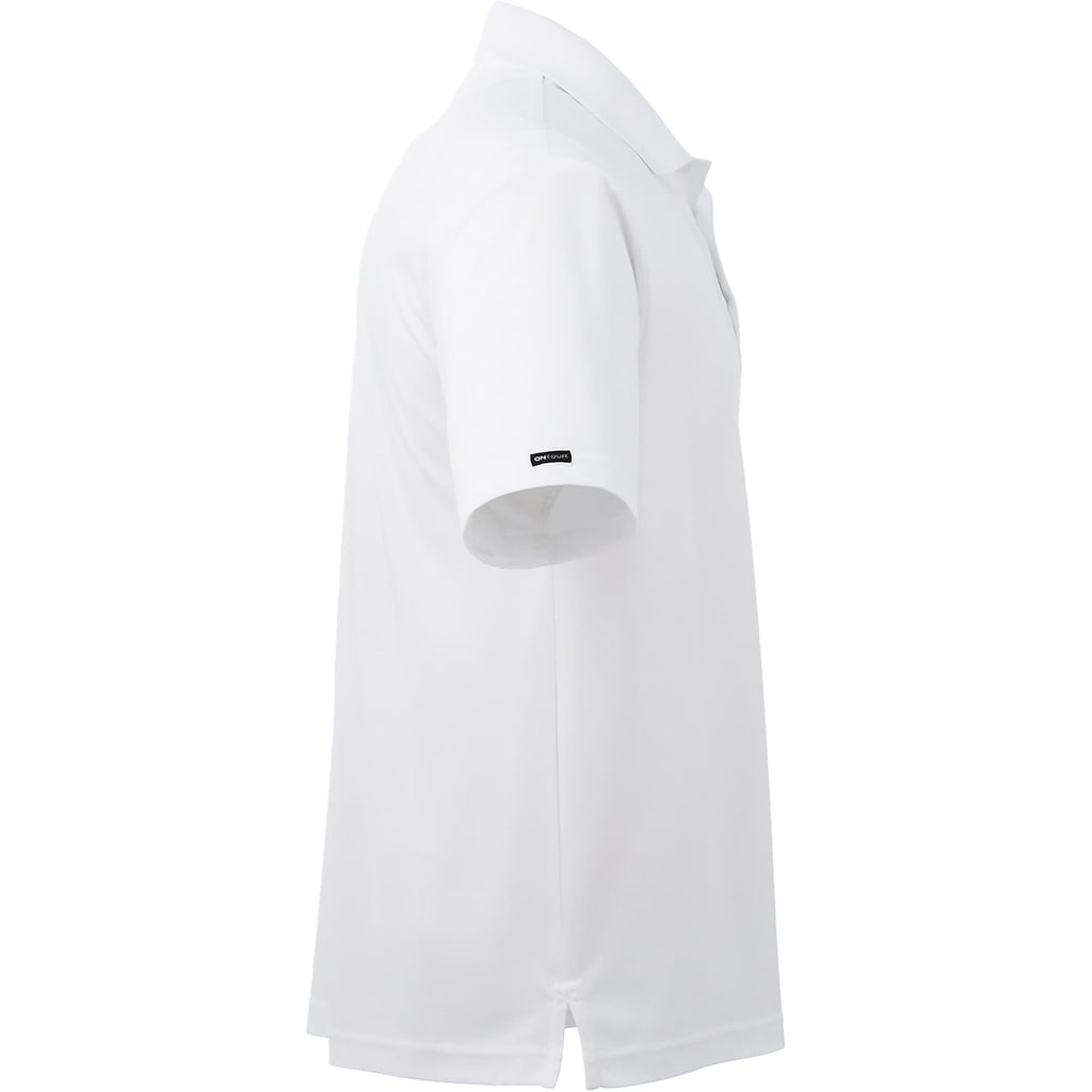 Moreno Double Pique Performance Polo for Men Debossing - White - Right Side
