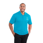 Moreno Double Pique Performance Polo for Men Embroidery - Chill - Front On Model