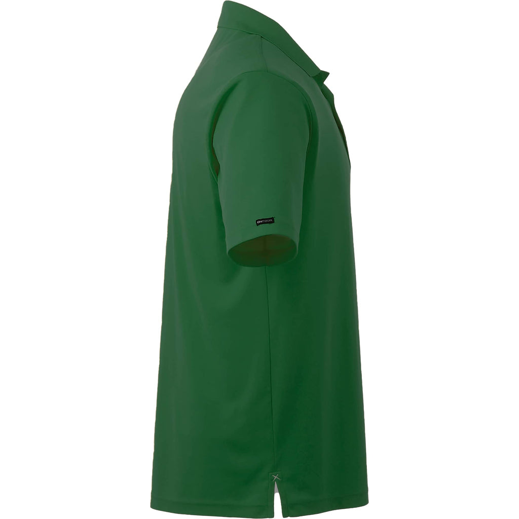 Moreno Double Pique Performance Polo for Men Embroidery - Forest Green - Right Side