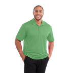 Moreno Double Pique Performance Polo for Men Embroidery - Green Tea - Front On Model